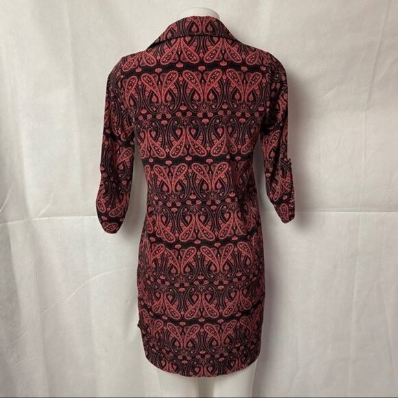 Teenplo Paisley  Black Pink Long Sleeve Mini Dress Size S - Picture 7 of 10